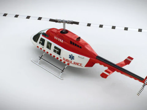 Helicopter Bell 206L Ambulance 3D Model