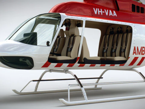 Helicopter Bell 206L Ambulance 3D Model