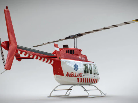 Helicopter Bell 206L Ambulance 3D Model