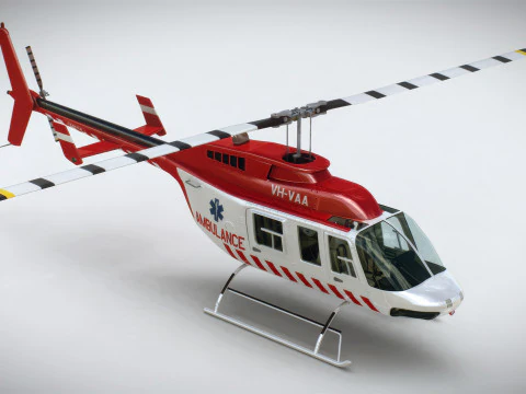 Helicopter Bell 206L Ambulance 3D Model
