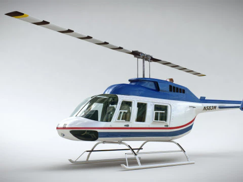 Helicopter Bell 206L Commercial 3D Model