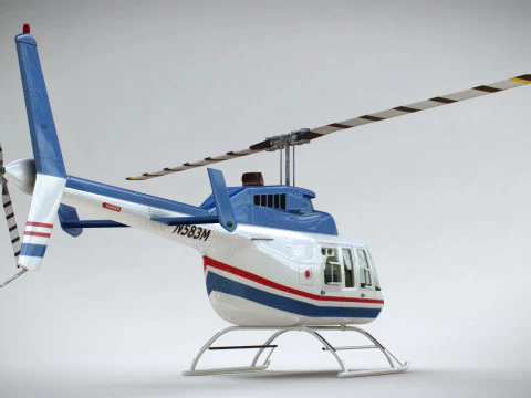 Helicopter Bell 206L Commercial 3D Model
