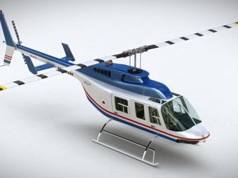 Helicopter Bell 206L Commercial 3D 模型