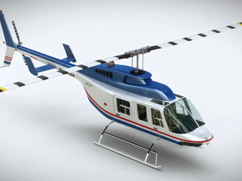 Helicopter Bell 206L Commercial 3D Model