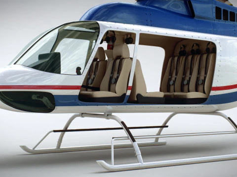 Helicopter Bell 206L Commercial 3D Model
