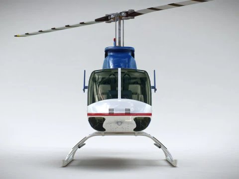 Helicopter Bell 206L Commercial 3D Model