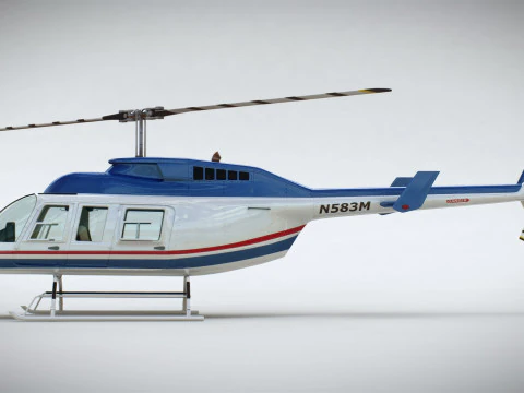 Helicopter Bell 206L Commercial 3D Model