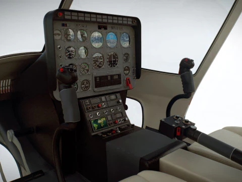 Helicopter Bell 206L Commercial 3D Model