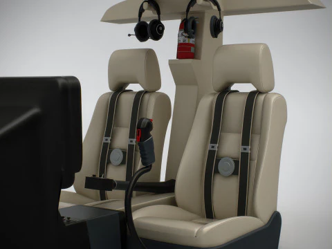 Helicopter Bell 206L Commercial 3D Model