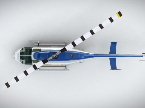 Helicopter Bell 206L Commercial 3D 模型