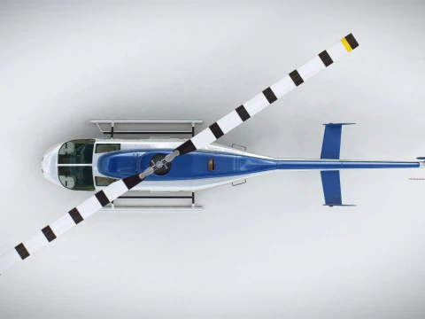 Helicopter Bell 206L Commercial 3D Model