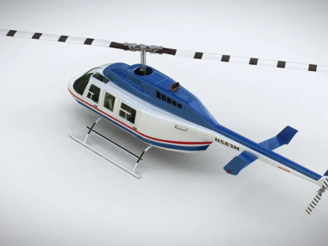 Helicopter Bell 206L Commercial 3D Model