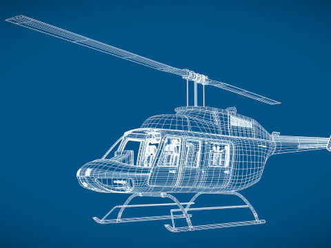 Helicopter Bell 206L Commercial 3D Model