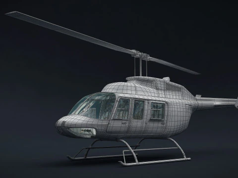 Helicopter Bell 206L Commercial 3D Model