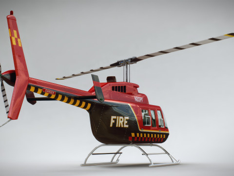 Helicopter Bell 206L Fire Modèle 3D