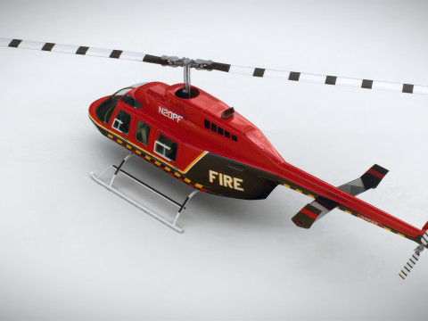 Helicopter Bell 206L Fire Modèle 3D