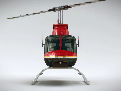 Helicopter Bell 206L Fire 3D Model