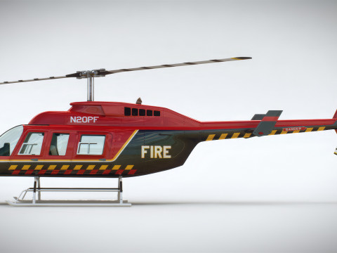 Helicopter Bell 206L Fire Modèle 3D