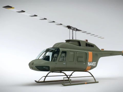 Helicopter Bell 206L Military 3D Model