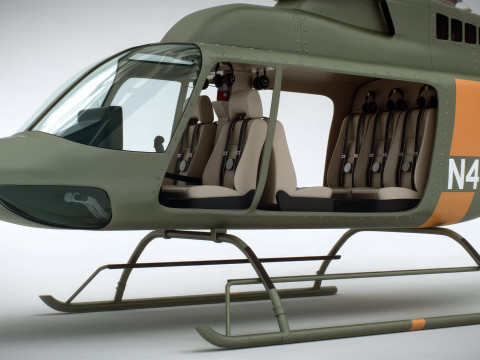 Helicopter Bell 206L Military 3D Modell