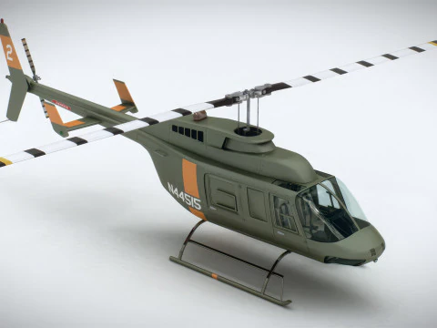 Helicopter Bell 206L Military 3D Model