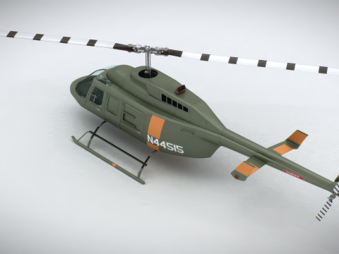 Helicopter Bell 206L Military 3D Modell
