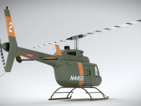Helicopter Bell 206L Military 3D Modell