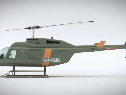 Helicopter Bell 206L Military 3D Model