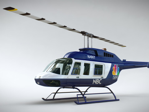Helicopter Bell 206L News 3D 模型