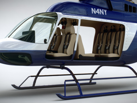 Helicopter Bell 206L News 3D 模型
