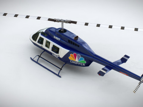 Helicopter Bell 206L News 3D 模型
