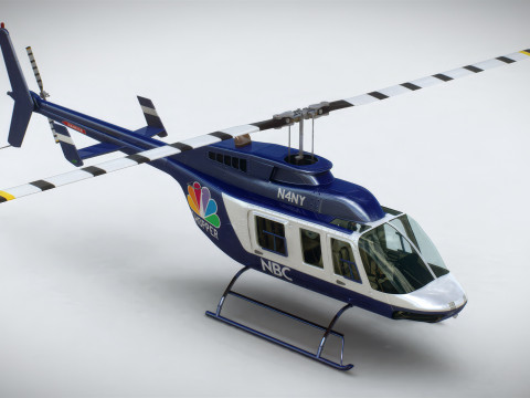 Helicopter Bell 206L News 3D 模型
