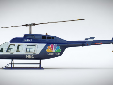 Helicopter Bell 206L News 3D 模型