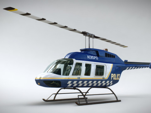 Helicopter Bell 206L Police 3D Модель