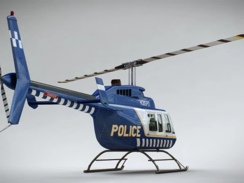 Helicopter Bell 206L Police 3D Model