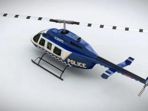 Helicopter Bell 206L Police 3D Model