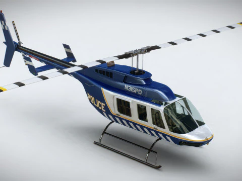 Helicopter Bell 206L Police 3D Model