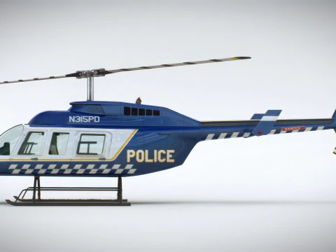 Helicopter Bell 206L Police 3D Model