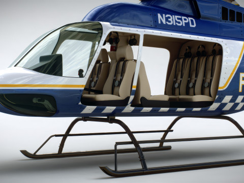 Helicopter Bell 206L Police 3D Модель