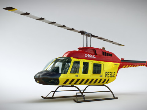 Helicopter Bell 206L Rescue 3D Model