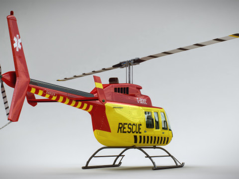 Helicopter Bell 206L Rescue 3D Model