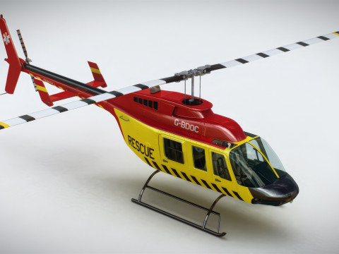 Helicopter Bell 206L Rescue 3D Model