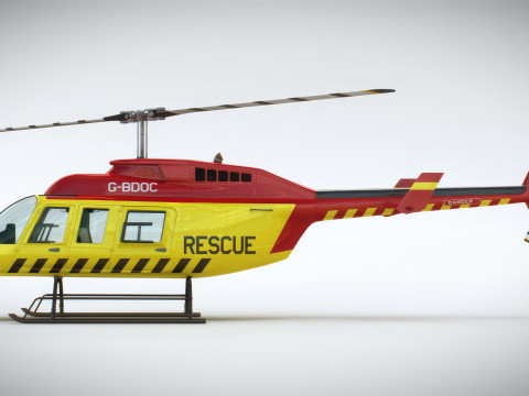 Helicopter Bell 206L Rescue 3D Model