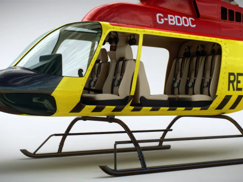 Helicopter Bell 206L Rescue 3D Model