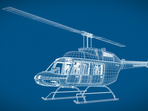 Helicopter Bell 206L Rescue 3D Model
