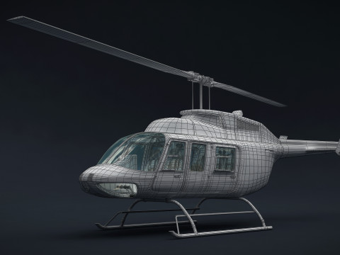 Helicopter Bell 206L Rescue 3D Model