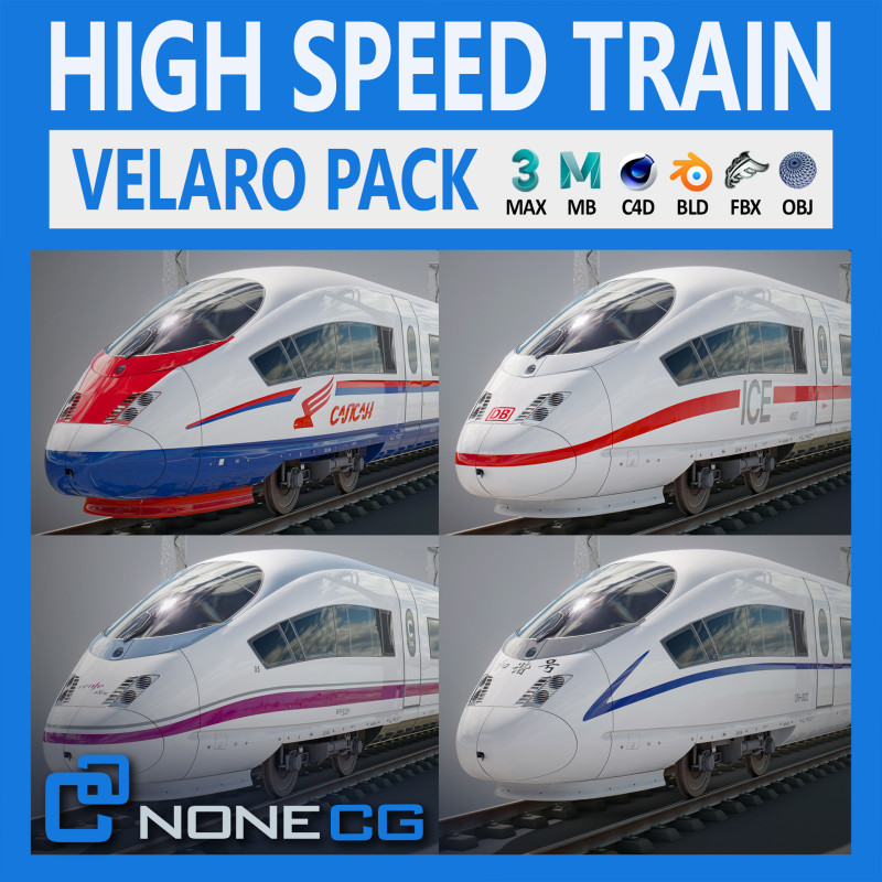High Speed Train Velaro Spanish AVE Modèle 3D .c4d .max .obj .3ds .fbx .stl .blend