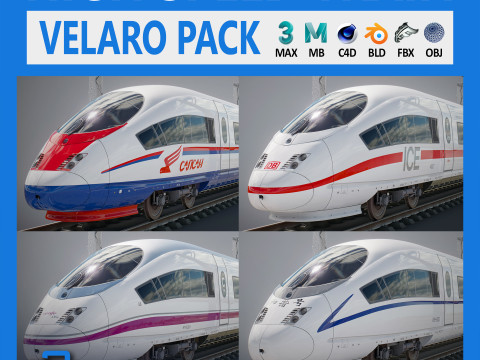 High Speed Train Velaro Spanish AVE 3D Model