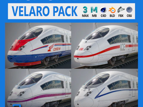 Trem de Alta Velocidade Velaro Espanhol AVE Modelo 3D