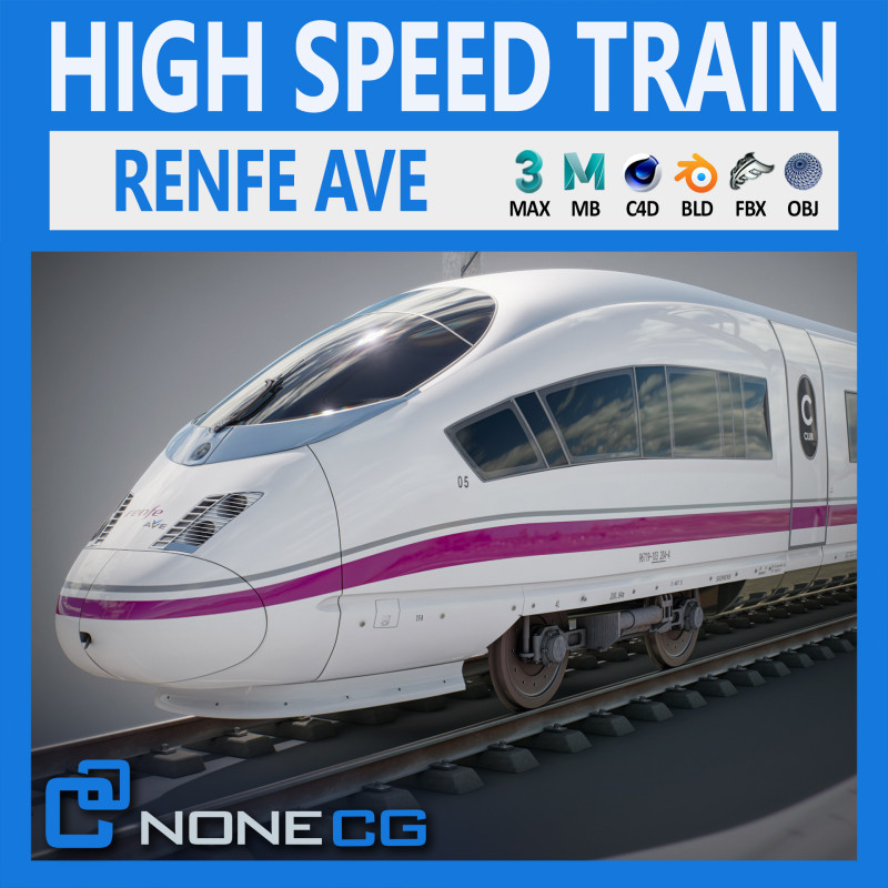 High Speed Train Velaro Spanish AVE Modèle 3D .c4d .max .obj .3ds .fbx .stl .blend